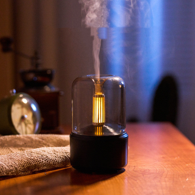 Atmosphère Lumière Humidificateur Aux Chandelles Arôme Diffuseur Portable 120ml Électrique USB Air Humidificateur Cool Mist Maker Fogger 8-12 heures Avec LED Night Light
