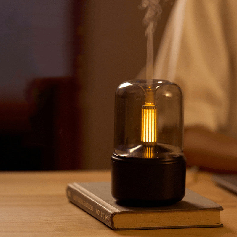Atmosphère Lumière Humidificateur Aux Chandelles Arôme Diffuseur Portable 120ml Électrique USB Air Humidificateur Cool Mist Maker Fogger 8-12 heures Avec LED Night Light