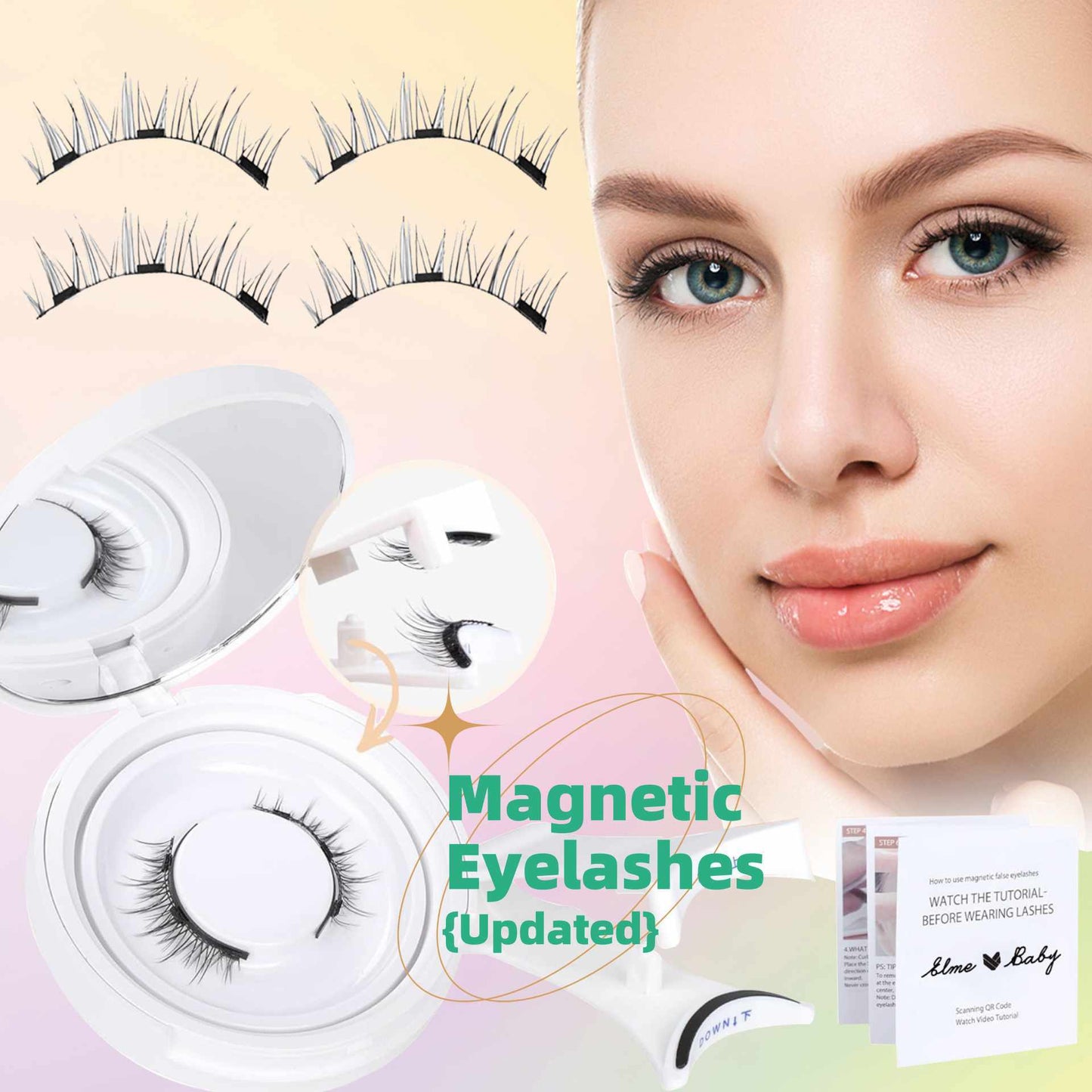 Cils naturels Magnétique Aspiration Faux Cils Quotidien Une Paire Vison Cheveux Super Doux Naturel Simulation Facile à Porter