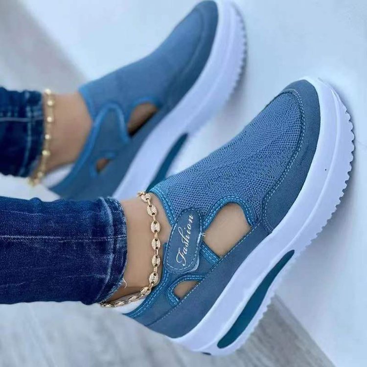 Respirant Casual Chaussures Talon Compensé Plate-Forme Évider Chaussures