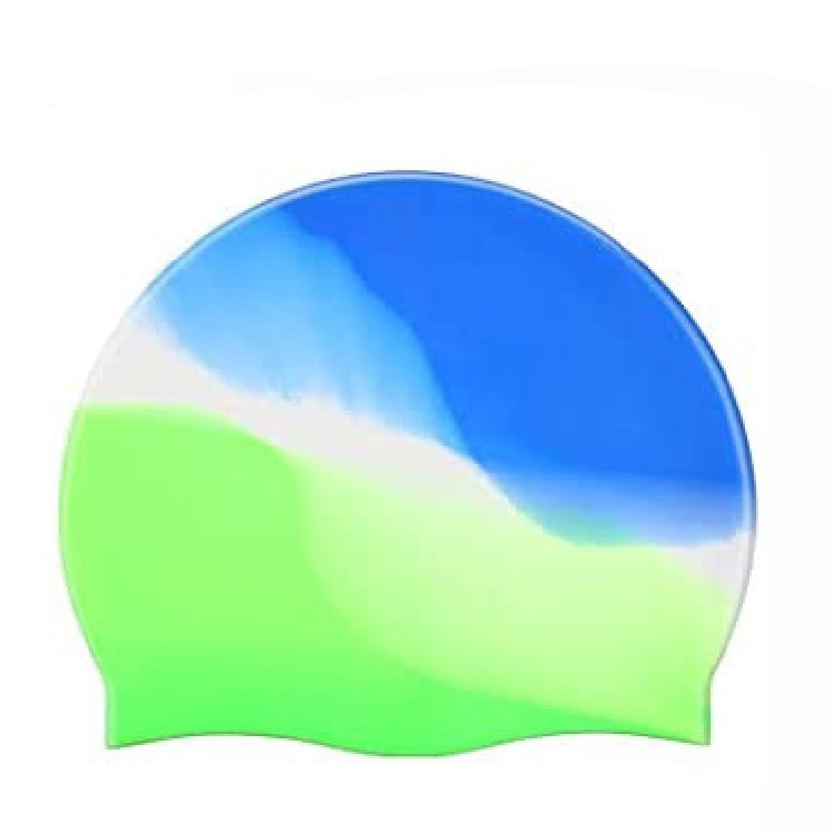 Silicone Casquette de Natation Gradient Couleur Blocage Impression Étanche