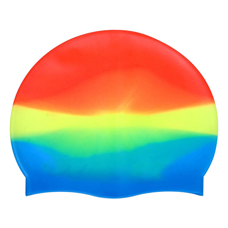 Silicone Casquette de Natation Gradient Couleur Blocage Impression Étanche