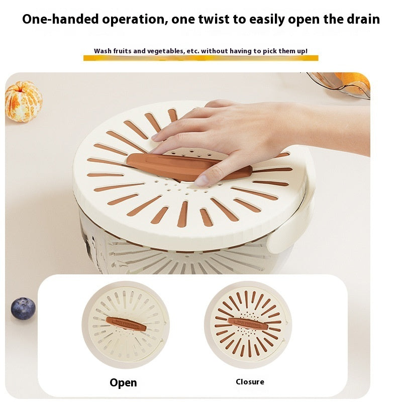 Panier de vidange avec couvercle Cuisine fruits Lavage Réfrigérateur Boîte de rangement