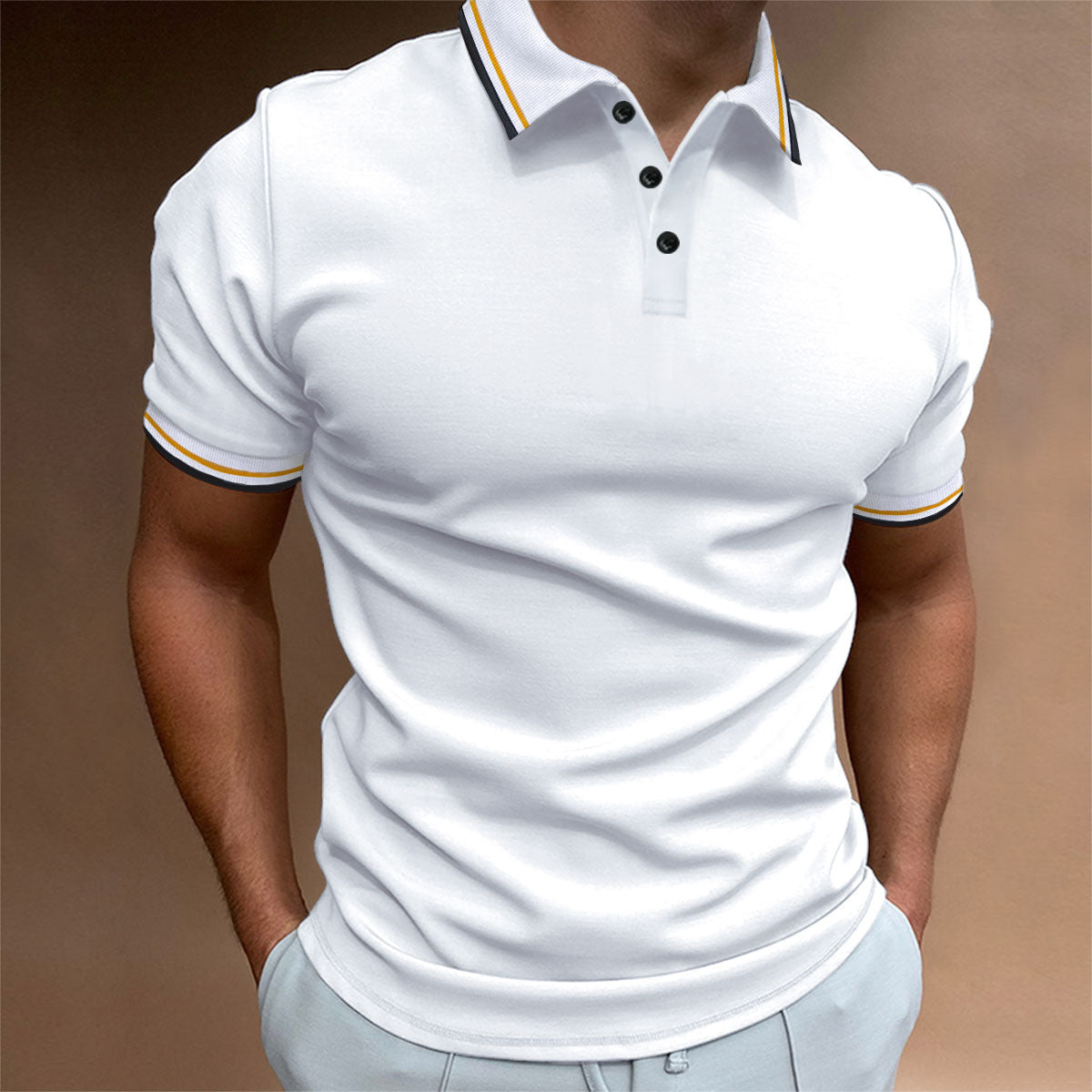 T-shirt à rayures côtelées pour homme