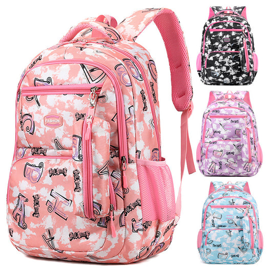 Nouvelle lettre imprimée sac à dos avec étui à crayons Fsahion doux école primaire élèves cartable pour filles garçons