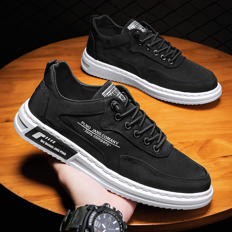 Homme baskets à lacets lettre impression plate-forme toile chaussures sport
