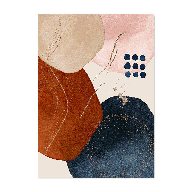 Abstrait aquarelle formes géométriques œuvre toile peinture affiche