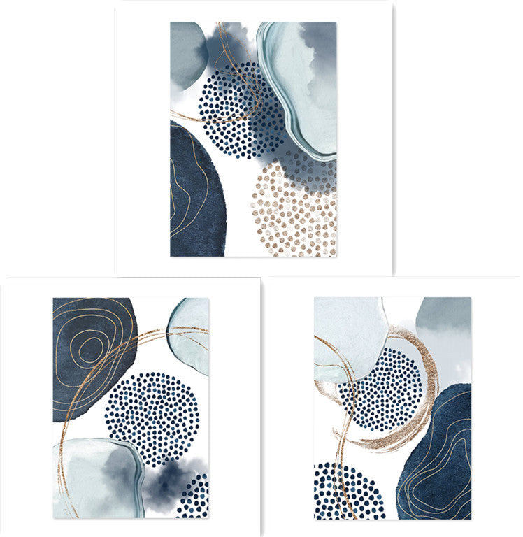 Abstrait aquarelle formes géométriques œuvre toile peinture affiche