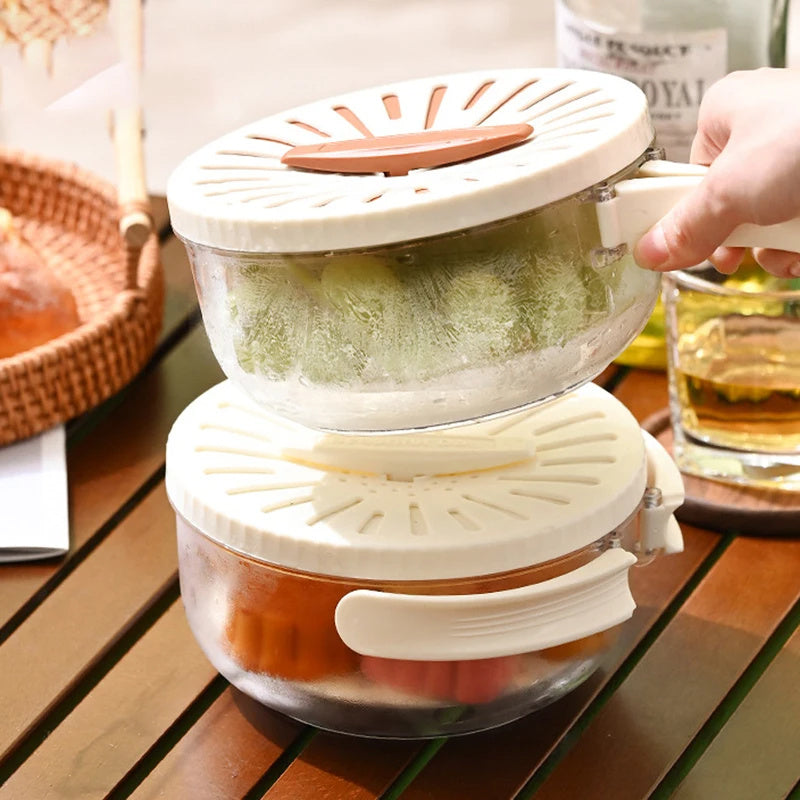 Panier de vidange avec couvercle Cuisine fruits Lavage Réfrigérateur Boîte de rangement
