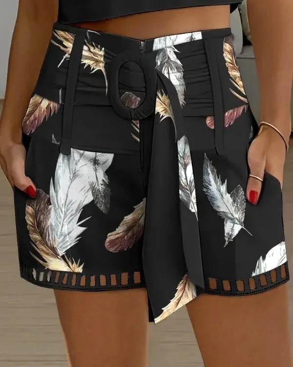 Shorts décontractés d'été avec couture en dentelle
