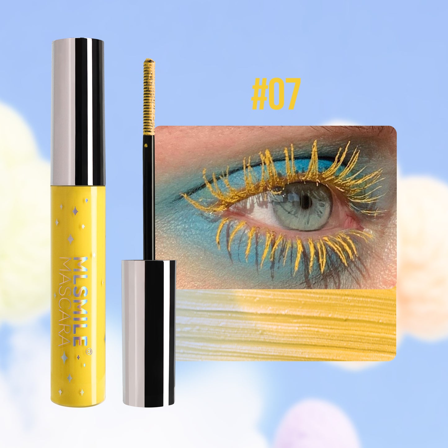 Mascara de couleur nacré mince et scintillant imperméable pas maculé