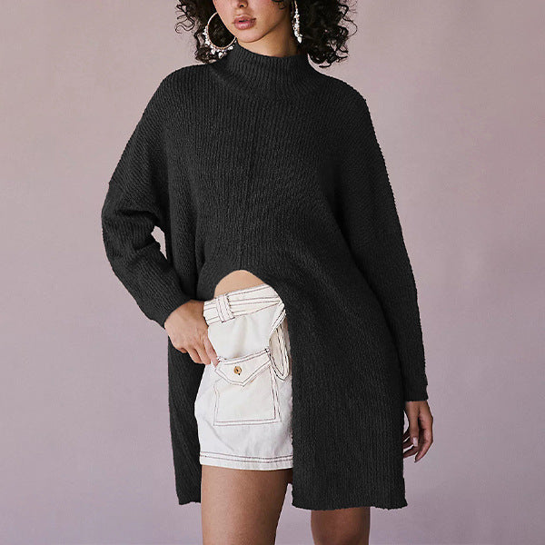 Robe fendue mi-longue à la mode pour femmes
