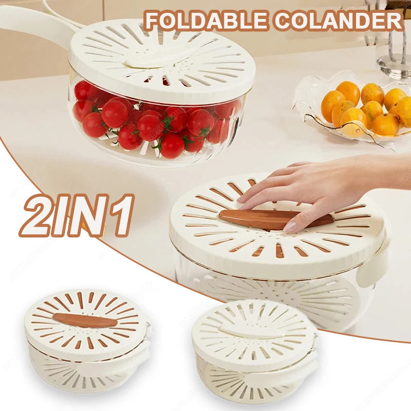 Panier de vidange avec couvercle Cuisine fruits Lavage Réfrigérateur Boîte de rangement