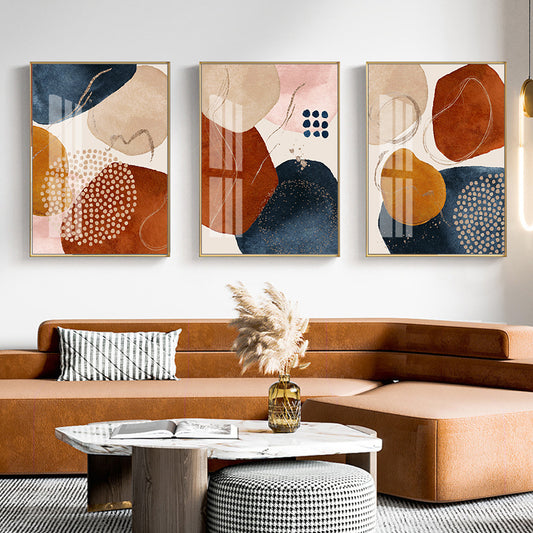 Abstrait aquarelle formes géométriques œuvre toile peinture affiche
