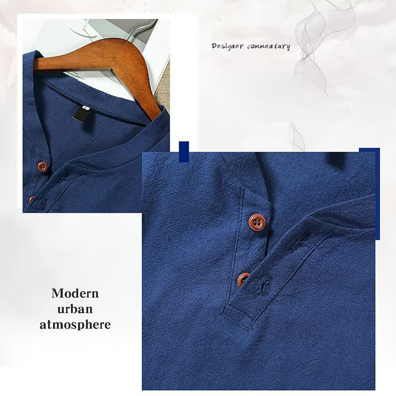 Chemise de plage en lin et en coton à manches longues pour hommes, tenue décontractée et respirante