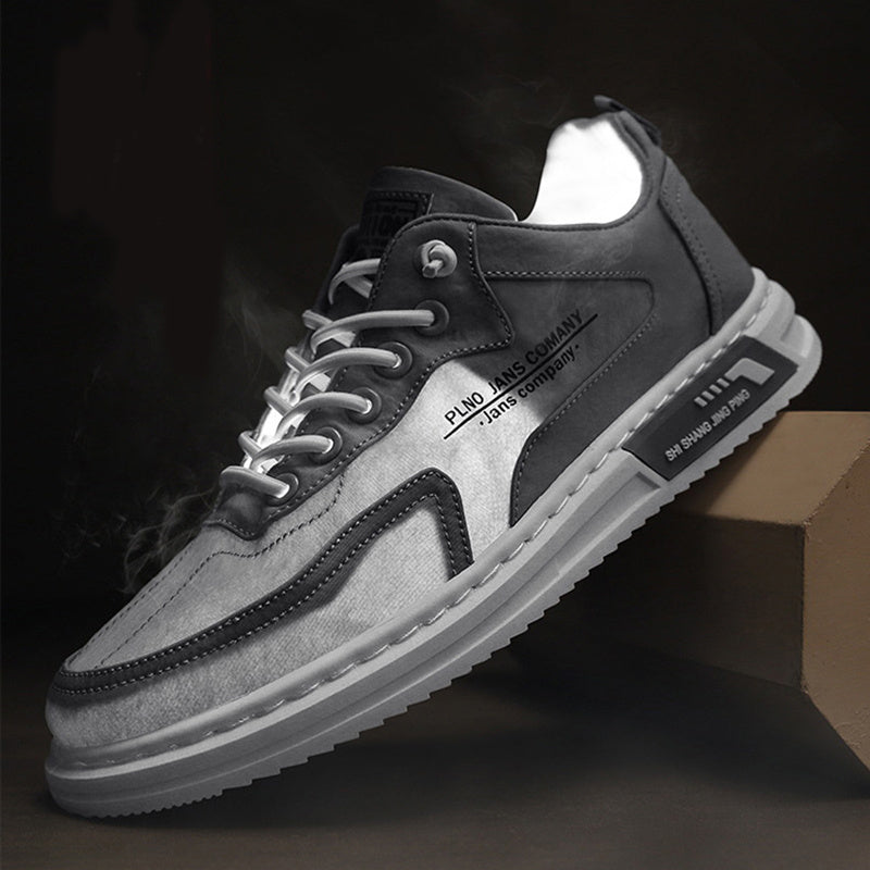 Homme baskets à lacets lettre impression plate-forme toile chaussures sport