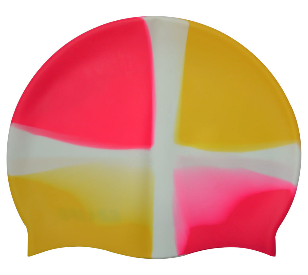 Silicone Casquette de Natation Gradient Couleur Blocage Impression Étanche