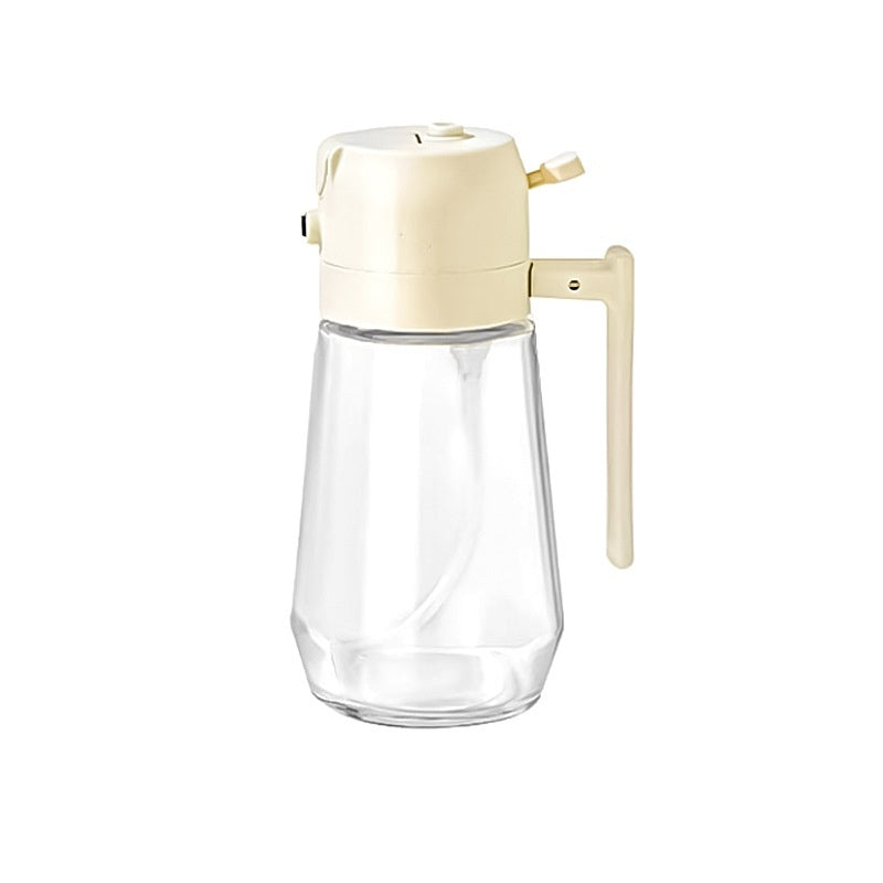 470ML Pulvérisateur d'huile d'olive pour cuisson BBQ 2 en 1 Verre Vinaigre Sauce Soja Bouteille d'huile de cuisine pour friteuse