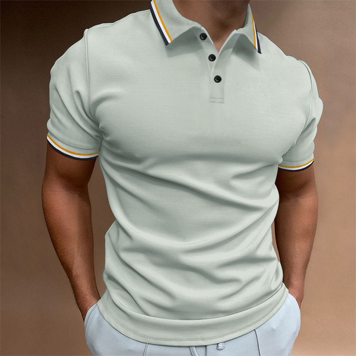 T-shirt à rayures côtelées pour homme