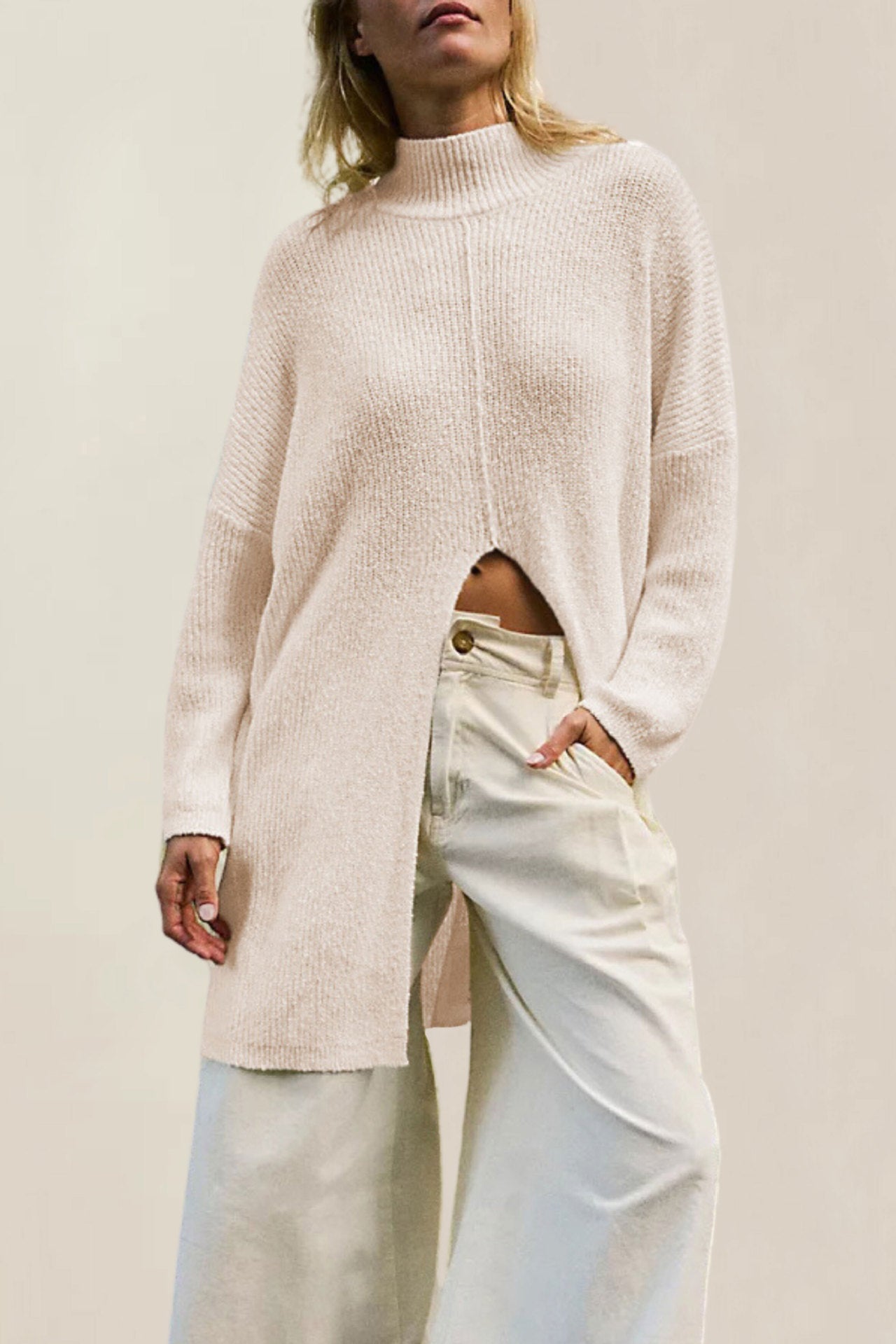 Robe fendue mi-longue à la mode pour femmes