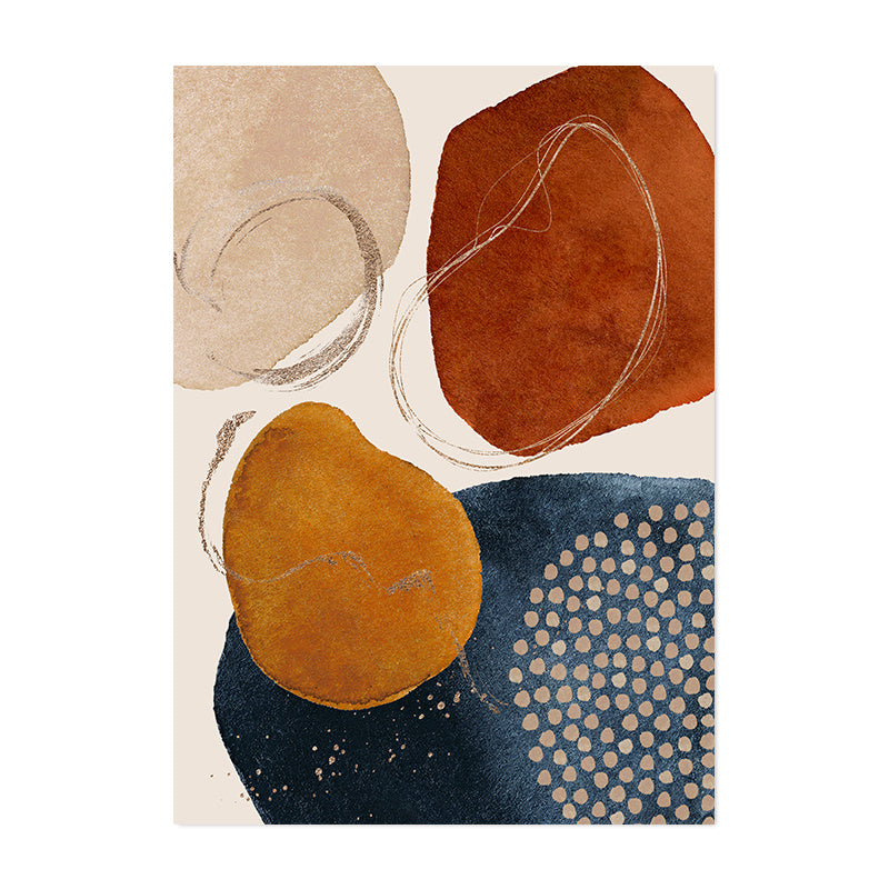 Abstrait aquarelle formes géométriques œuvre toile peinture affiche