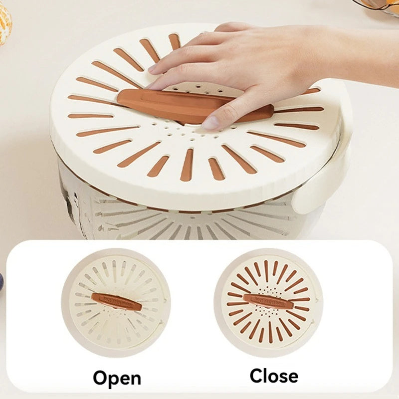 Panier de vidange avec couvercle Cuisine fruits Lavage Réfrigérateur Boîte de rangement