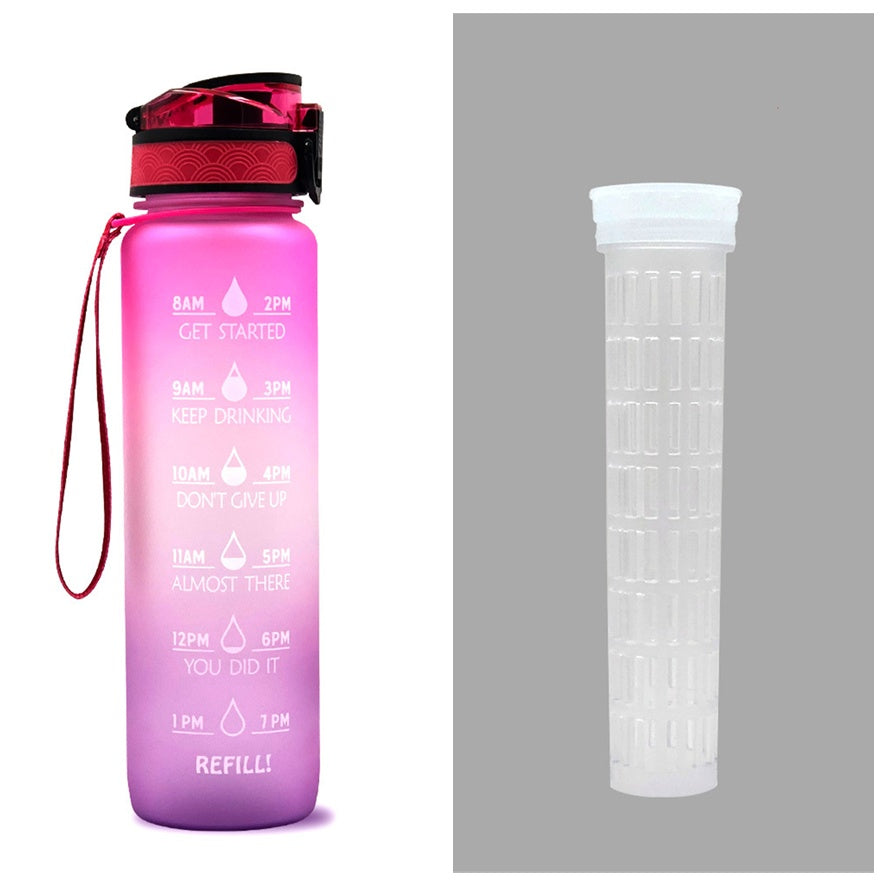 1L Tritan Bouteille D'eau Avec Marqueur de Temps Rebond Couverture de Motivation Bouteille D'eau Vélo Étanche Tasse Pour Les Sports De Fitness Bouteilles