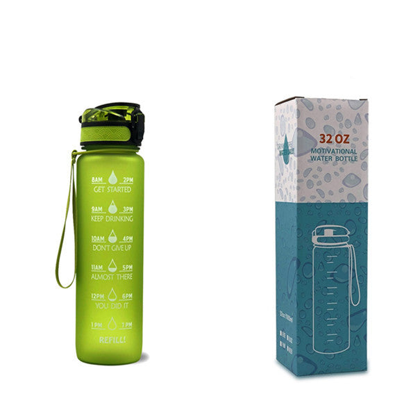 1L Tritan Bouteille D'eau Avec Marqueur de Temps Rebond Couverture de Motivation Bouteille D'eau Vélo Étanche Tasse Pour Les Sports De Fitness Bouteilles