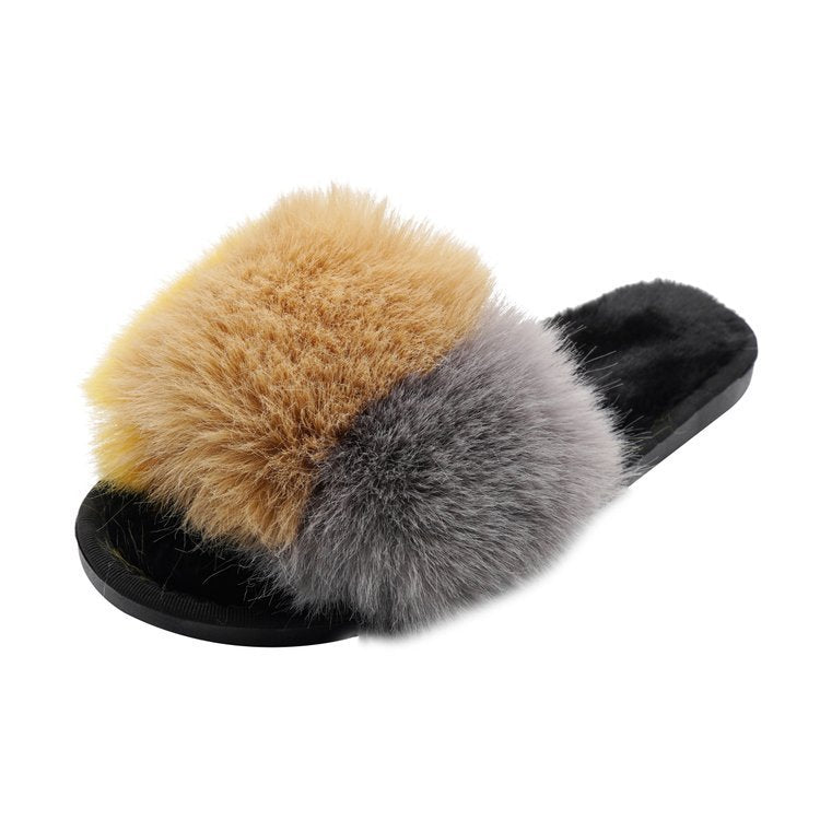 Nouveau de Femmes Maison Pantoufles Hiver Chaussures Chaudes Intérieur Pantoufles En Peluche Moelleux Femelle Plat De Fourrure Chaussures Pour Dames Doux Pantoufles