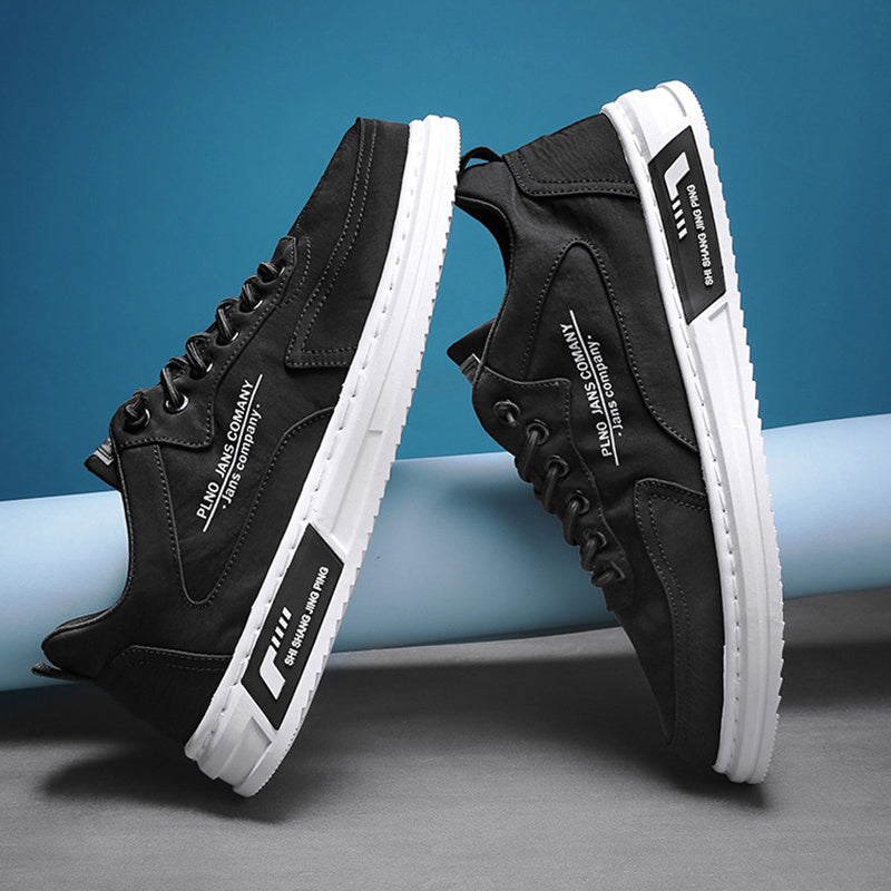 Homme baskets à lacets lettre impression plate-forme toile chaussures sport