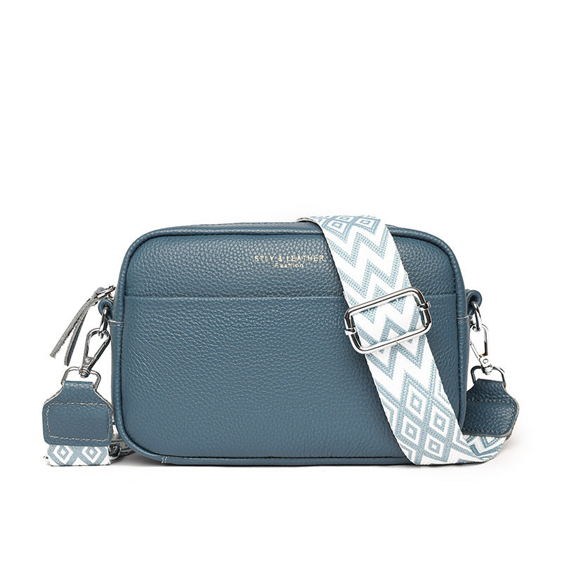 Sac bandoulière à la mode avec rhombus brodé large bandoulière mignon petit sac carré femmes