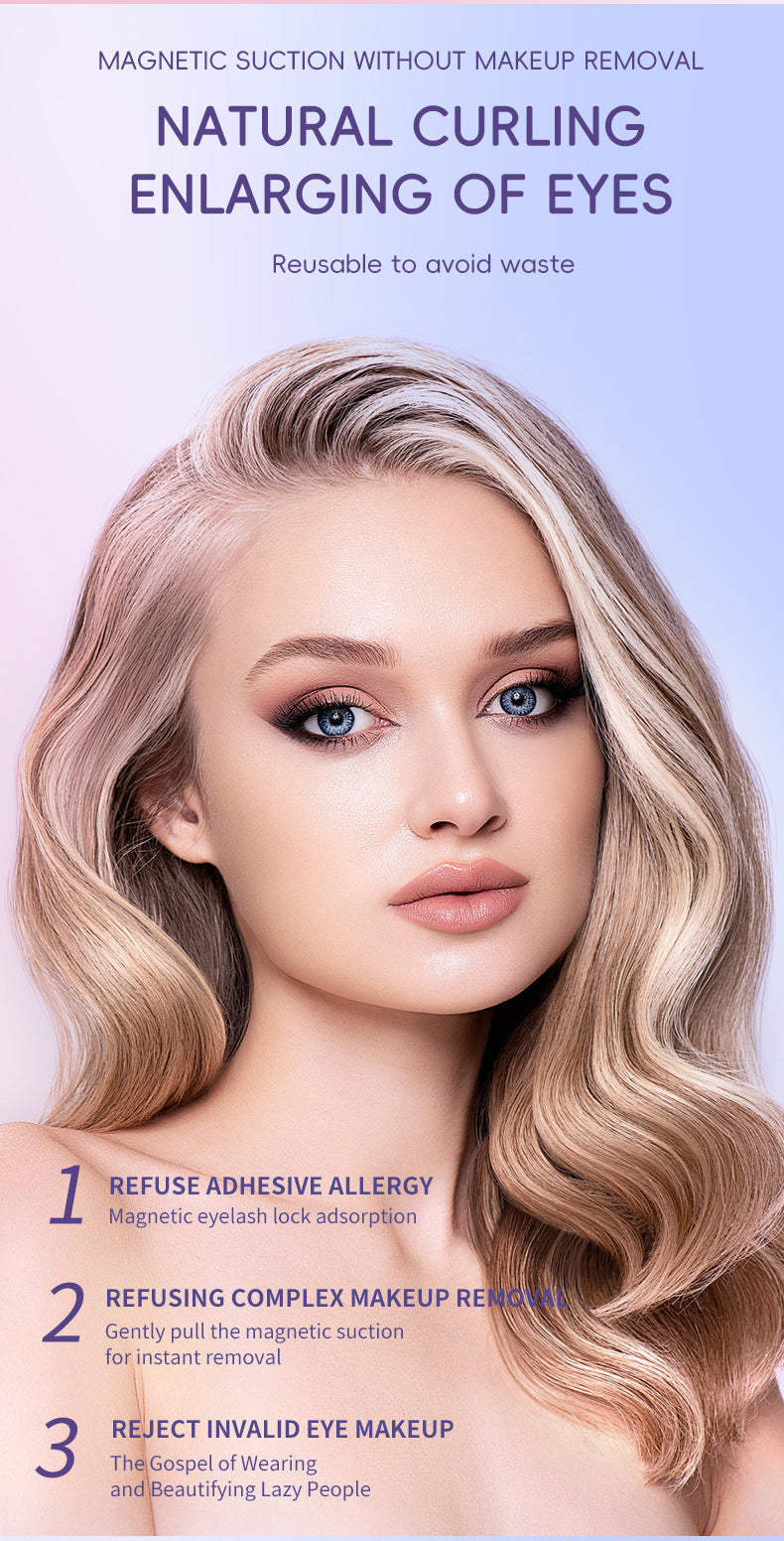 Cils naturels Magnétique Aspiration Faux Cils Quotidien Une Paire Vison Cheveux Super Doux Naturel Simulation Facile à Porter