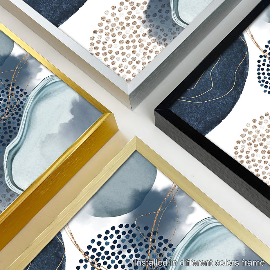 Abstrait aquarelle formes géométriques œuvre toile peinture affiche
