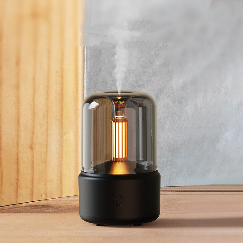 Atmosphère Lumière Humidificateur Aux Chandelles Arôme Diffuseur Portable 120ml Électrique USB Air Humidificateur Cool Mist Maker Fogger 8-12 heures Avec LED Night Light