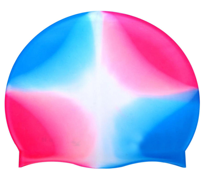 Silicone Casquette de Natation Gradient Couleur Blocage Impression Étanche