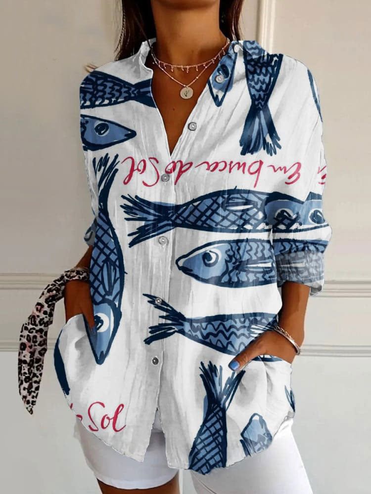 Chemise d'été imprimée à motif animal pour femmes