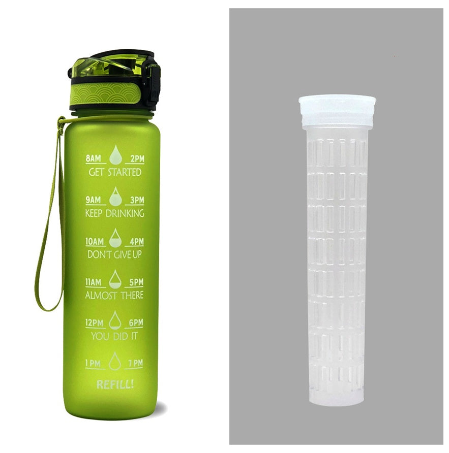 1L Tritan Bouteille D'eau Avec Marqueur de Temps Rebond Couverture de Motivation Bouteille D'eau Vélo Étanche Tasse Pour Les Sports De Fitness Bouteilles