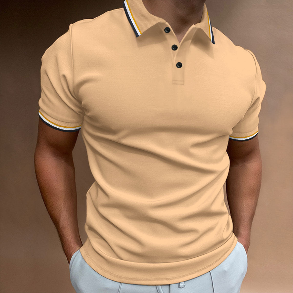 T-shirt à rayures côtelées pour homme
