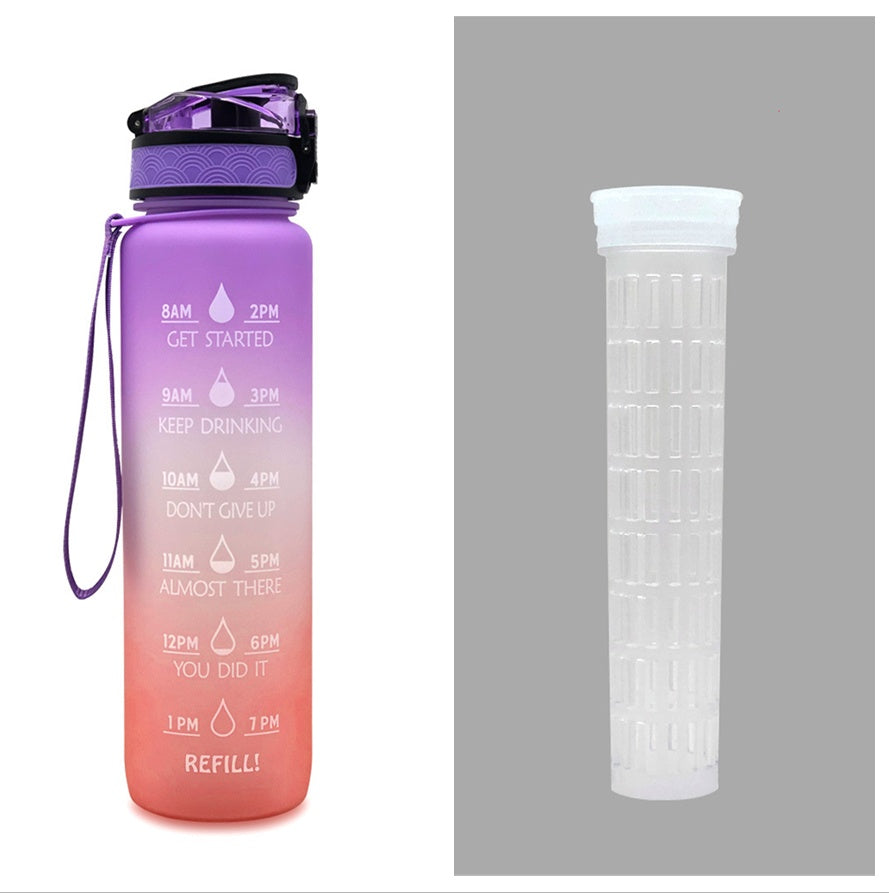 1L Tritan Bouteille D'eau Avec Marqueur de Temps Rebond Couverture de Motivation Bouteille D'eau Vélo Étanche Tasse Pour Les Sports De Fitness Bouteilles